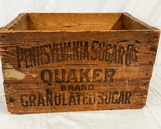Wooden Pennsylvania Sugar Co. ‘Quaker Brand Granulated Sugar’ Crate, 23 x 13