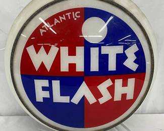 Milk Glass Atlantic White Flash Gas Pump Globe, 16 inches