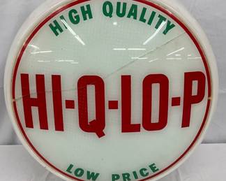 Early HI-Q-LQ-P Milk Glass Wide Body Gas Pump Globe , 16 inches