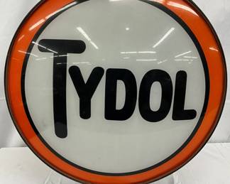 Tydol Gasoline Advertising Metal body Globe, 19 inches