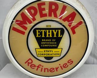 Imperial Refineries Ethyl Branding Pump Globe, 16in Diameter