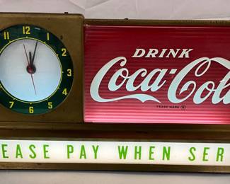 Coca-Cola Countertop Light-Up Glass Front Display With Clock, 19.5 x 9