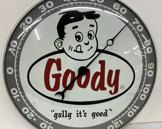 12in Goody Advertising Thermometer by Pam Clock Co.