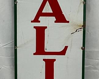 Porc. Sinclair Opaline Motor Oil Vertical Sign, 15in x 60in