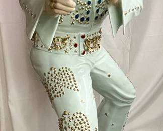 Elvis Presley Fiberglass Store Display with Studded Jumpsuit and Microphone, 5.5 ft.