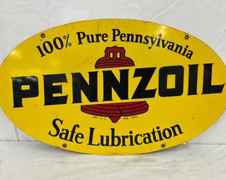 DS Pennzoil Metal Advertising Sign, 31in x 18in