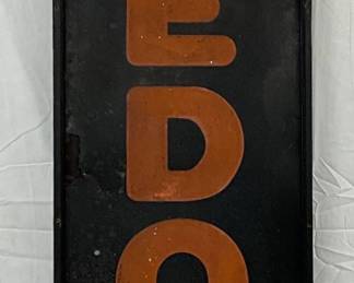 Veedol Motor Oils and Greases Self-Framed Metal Sign, 18in x 72in