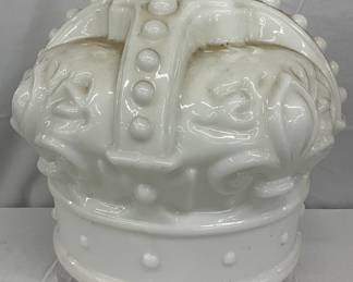 Early Milk Glass Crown Globe , 17-Inch Diameter