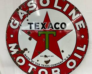 42in. Texaco Gasoline and Motor Oil SSP Sign