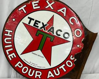 Porc. Texaco Flange Sign, 23 in x 23 in