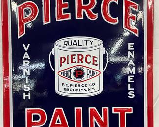Emb. Pierce Paint Self-Framed Porc. Sign 24 x 28 Inches
