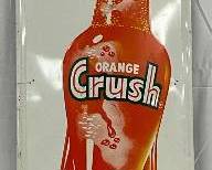 Emb. Orange Crush Metal Sign, Stout Sign Co., 18in x 54in