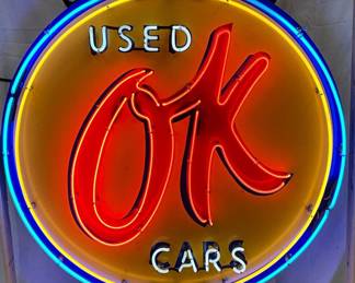 OK Used Cars Neon Sign, 48 inches