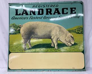 Registered Landrace Pigs DS Metal Sign, 48in x 44in