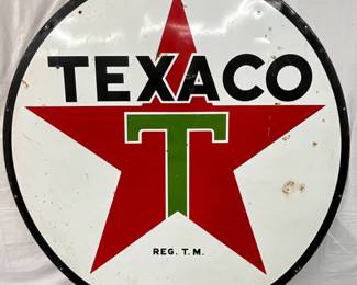1956 Porc. Texaco 6 ft. Sign