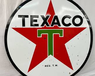 Texaco DS Porc. Sign, 6-Foot Diameter