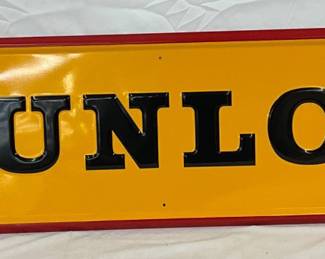 Emb. Dunlop Tires Sign, Self-Framed, 60in x 14in
