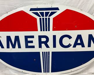 1965 DS Porc. ‘American’ Gasoline Sign, 74in x 44in
