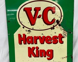 1962 V-C Harvest King Fertilizer SS Metal Sign, 18x24in