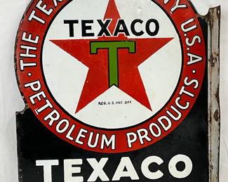 Early Texaco DSP Flange Sign, 18in x 23in