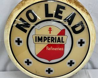 ‘Imperial Refineries No Lead’ Plastic Body Gas Pump Globe, 16-Inch