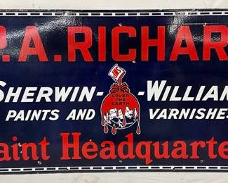 DS Porc. Sherwin-Williams ‘Paint Headquarters’ Sign, 60×30 Inches