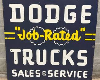 Dodge Trucks ‘Job-Rated’ DS Porc. Sign, 42in x 42in