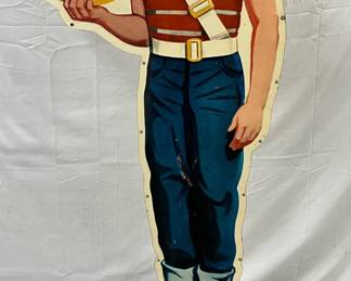 Pepsi-Cola Patrol Boy Metal Die-Cut Sidewalk Sign, 30 x 64 Inches