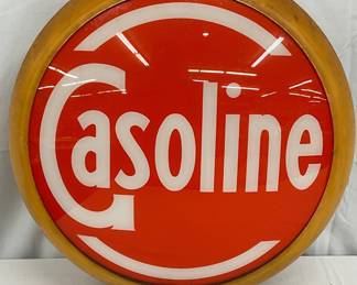 ‘Gasoline’ Plastic Frame Gas Pump Globe, 16 inch