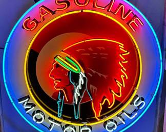 Indian Gasoline Motor Oils Neon Sign, 48 inches