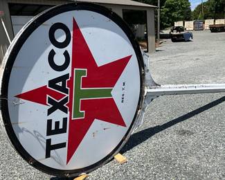 6ft. Porc. Texaco Pole Sign with Star Logo