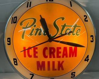 Pine State Ice Cream Clock Double Bubble From Johnny Flowers’ Store brother of NC moonshiner Percy Flowers