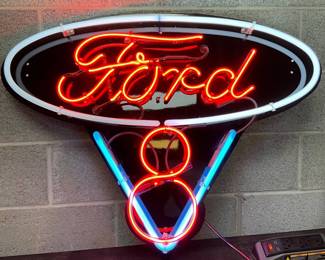 Ford V8 Neon Sign, 36in x 30in