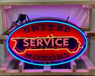 DS United Motors Double-Sided Neon Sign, 38 in x 23 in