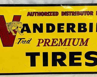 Vanderbilt Tires DS Metal Sign, 36in x 18in