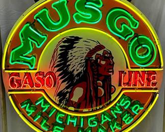 Musgo Gasoline Neon Contemporary Sign, 48 Inches