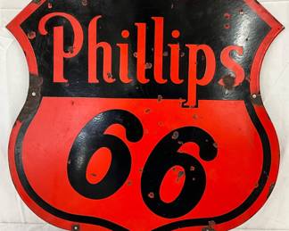 DS Porc. Phillips 66 Shield Sign, 30 x 30 Inches
