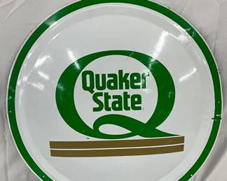 Quaker State Metal Oil Cap Convex Sign, 24in