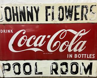 Coca-Cola Porcelain Sign, 68in x 49in, from Johnny Flowers’ Store, NC