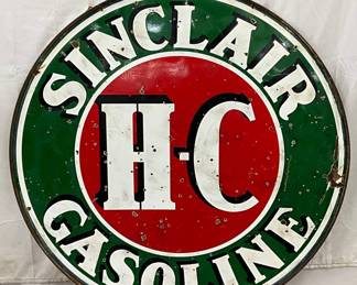 Sinclair 48in DS Porcelain Gasoline Sign with Ring
