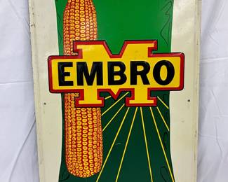 Emb. ‘Embro’ Corn Seed Metal Sign, 16in x 28in