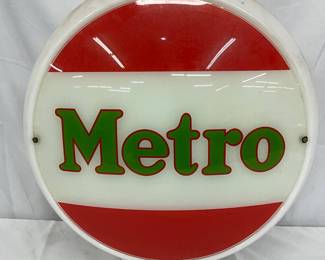 Metro Milk Glass Wide Body Globe, 16-Inch, Missing One Lens