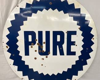 6ft. DS Porc. Pure Oil Sign