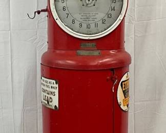 Early Tokheim Clock Face Gas Pump with Texaco Globe