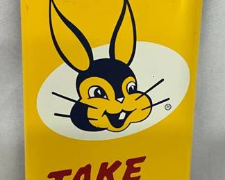 Bunny Enriched Bread Tin Sign, Measures 4 x 12 Inches