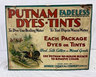  Putnam Fadeless Dyes and Tints Metal Display Cabinet, 19in x 15in