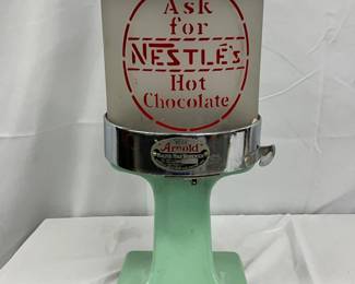 Early Arnold No. 20 Malted Milk Dispenser Featuring Nestle’s Hot Chocolate Branding, 7×18 