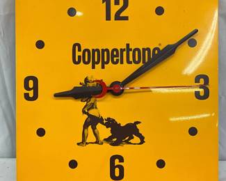 Coppertone-Themed Plastic Clock, 15in