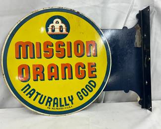 Mission Orange DS Metal Flange Sign, 18×14 Inches
