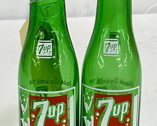 7UP Glass Bottle Salt and Pepper Shakers, 6-Inch